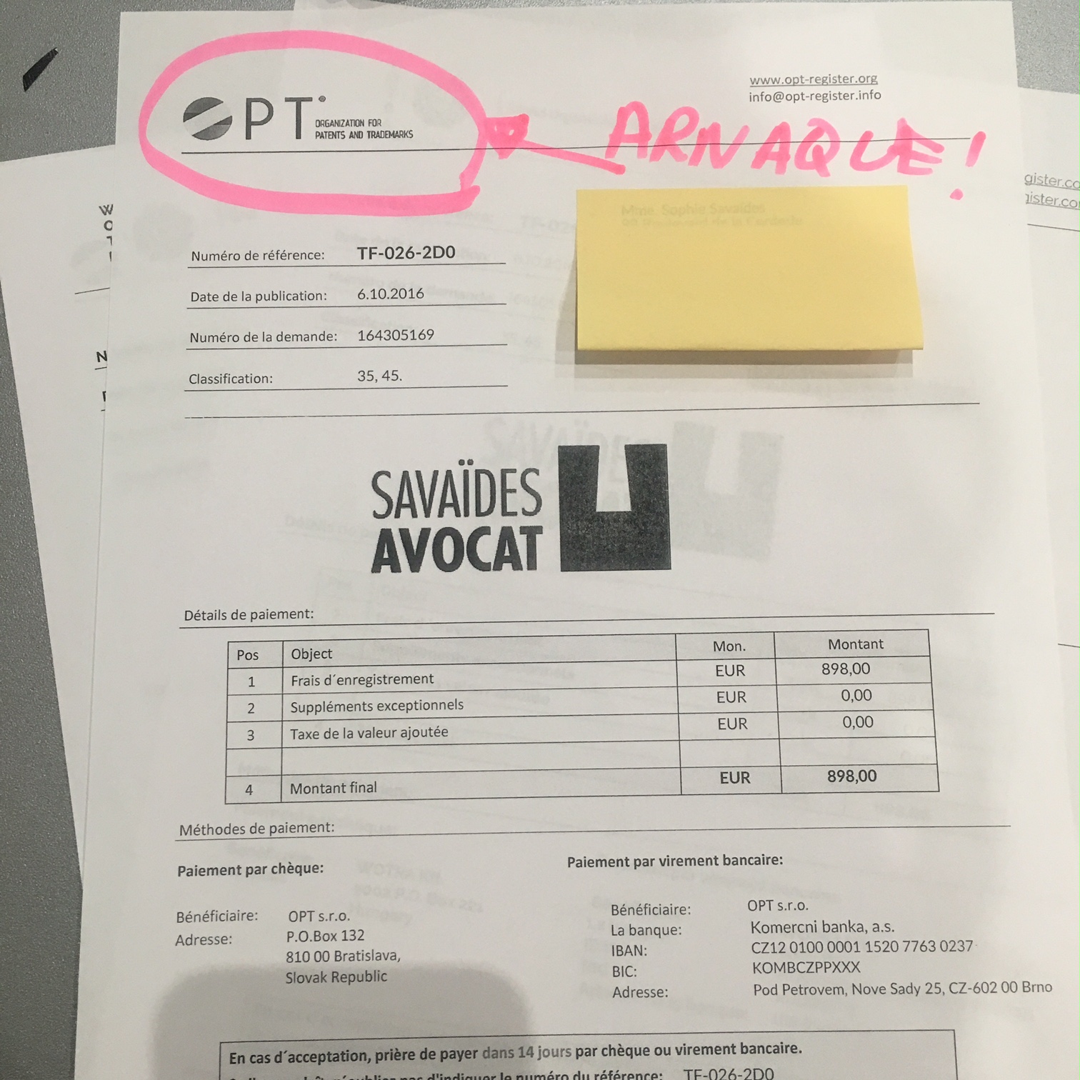 Attention Arnaque Apres Le Depot D Une Marque A L Inpi